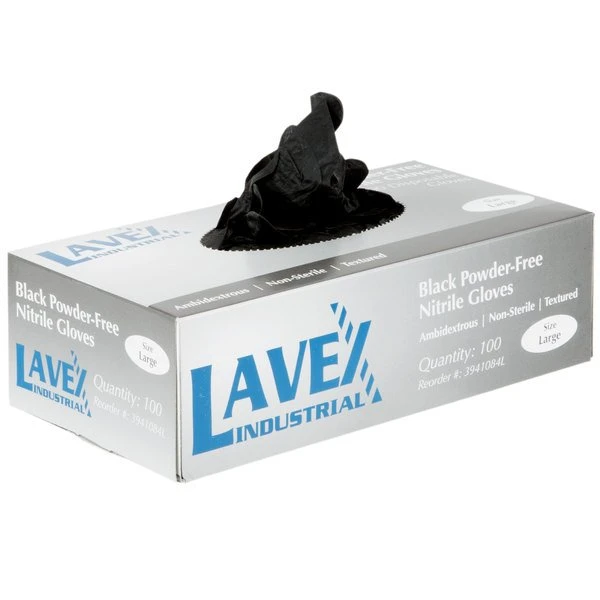 West Chester Lavex Industrial Black Powder-Free Nitrile 100PK Disposable Gloves West Chester Lavex Industrial Black Powder-Free Nitrile 100PK Disposable Gloves