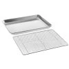 Baker's Mark Half Size 19 Gauge 13" X 18" Wire In Rim Aluminum Sheet Pan With Half Size 12" X 16" Footed Cooling Rack Baking & Cooking Sheets