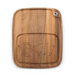Fox Run Brands Ironwood Pig Engraved BBQ Plate Cutting Boards