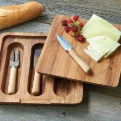 Fox Run Brands Ironwood Gourmet Cheese Board And Knife Set Knife Sets