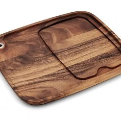 Fox Run Brands Ironwood Gourmet Acacia Wood Steak Barbecue Plate Cutting Boards