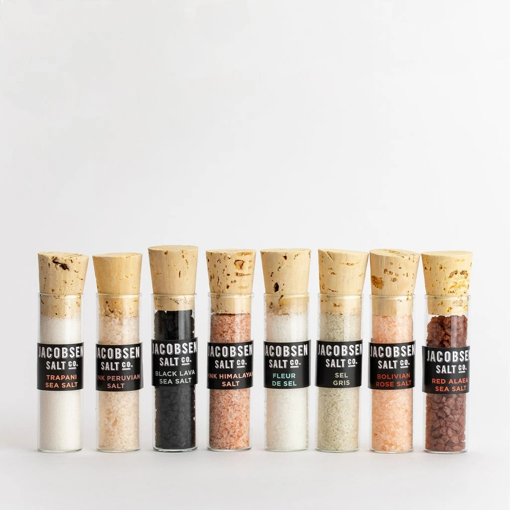 Seasonings Jacobsen Salt Co. Eight Vial Sourced Salt Set 1 Seasonings Jacobsen Salt Co. Eight Vial Sourced Salt Set