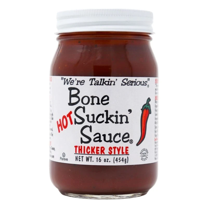 Bone Suckin' Sauce, Hot, Thicker Style, 16 Oz. 1 Bone Suckin' Sauce, Hot, Thicker Style, 16 Oz.