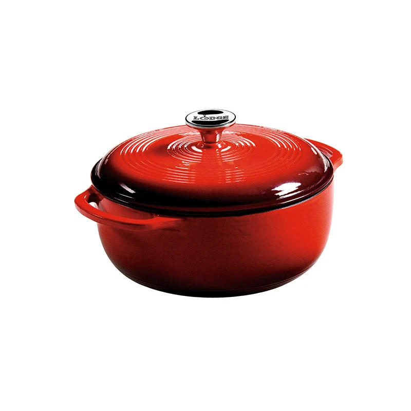 Lodge Cast Iron Lodge 4.5 Quart Enameled Dutch Oven, Red 1 Lodge Cast Iron Lodge 4.5 Quart Enameled Dutch Oven, Red