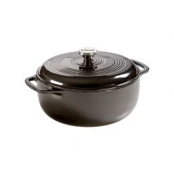 Lodge Cast Iron Lodge 6 Quart Enameled Dutch Oven, Midnight Chrome