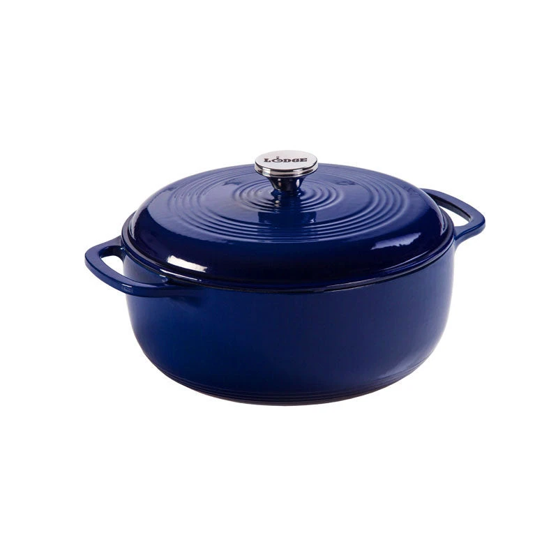 Lodge Cast Iron Lodge 6 Quart Enameled Dutch Oven, Indigo 1 Lodge Cast Iron Lodge 6 Quart Enameled Dutch Oven, Indigo