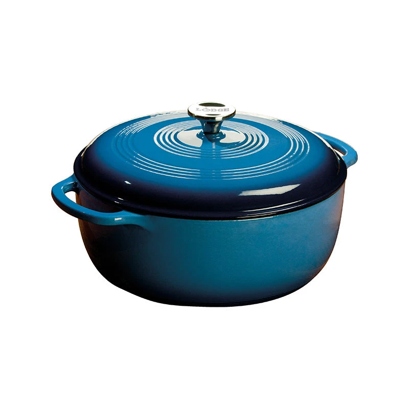 Lodge Cast Iron Lodge 7.5 Quart Enameled Dutch Oven, Blue Dutch Ovens Lodge Cast Iron Lodge 7.5 Quart Enameled Dutch Oven, Blue Dutch Ovens
