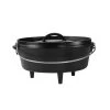 Lodge Cast Iron Lodge 10 Inch / 4 Quart Camp Dutch Oven, 3.5 Inch Depth Dutch Ovens