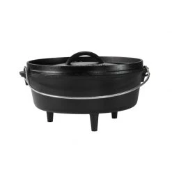 Lodge Cast Iron Lodge 10 Inch / 4 Quart Camp Dutch Oven, 3.5 Inch Depth Dutch Ovens