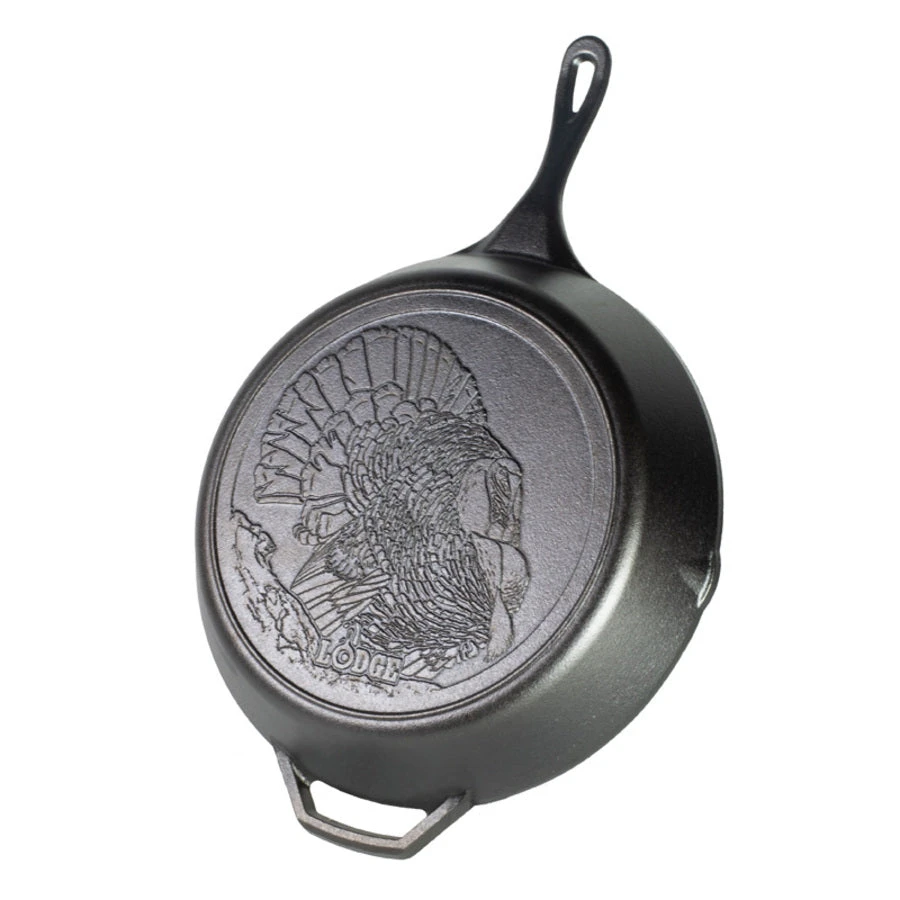 Lodge Cast Iron Lodge Wildlife Series™ 13.25 Inch Cast Iron Turkey Skillet Lodge Cast Iron Lodge Wildlife Series™ 13.25 Inch Cast Iron Turkey Skillet