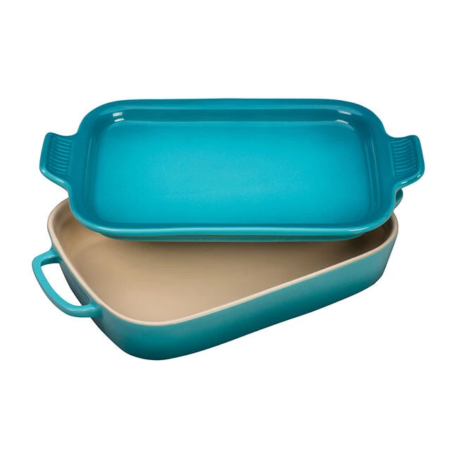 Le Creuset Rectangular Dish W/Platter Lid Baking Dishes 6 Le Creuset Rectangular Dish W/Platter Lid Baking Dishes