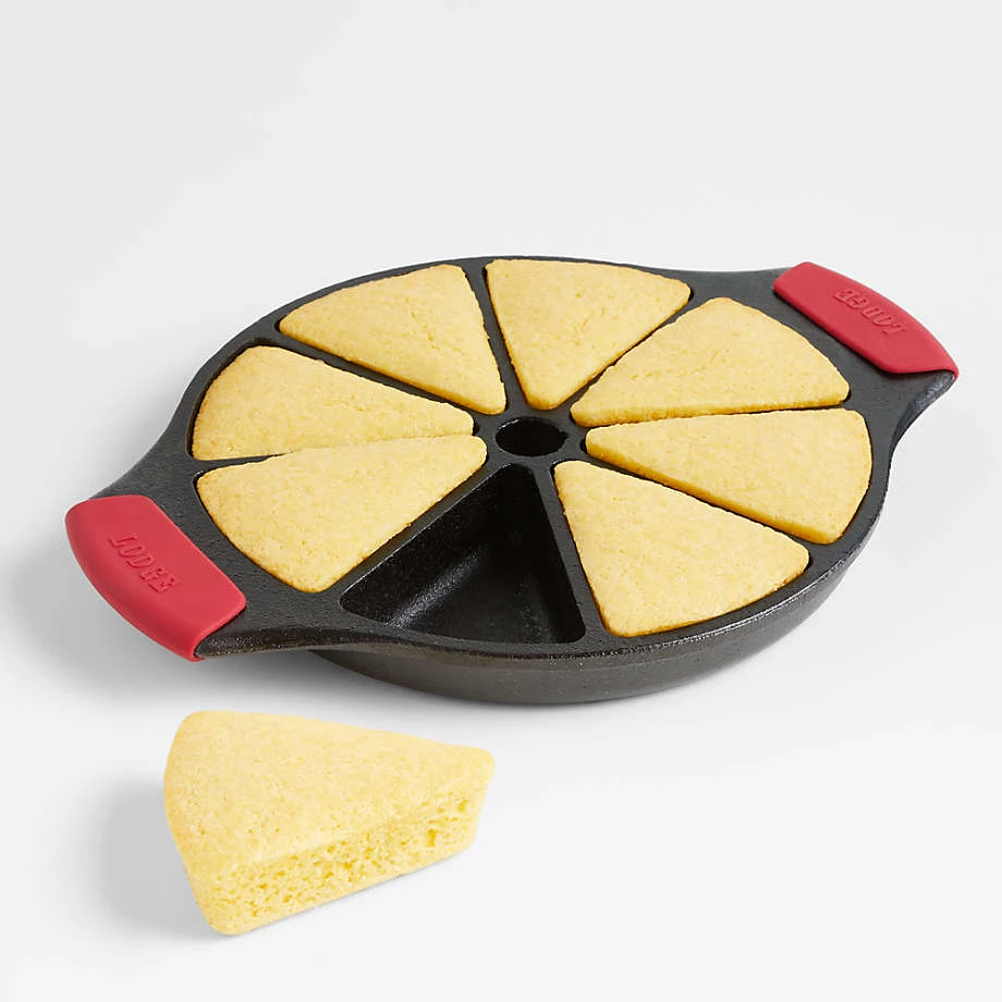 Lodge Cast Iron Frying Pans & Skillets Lodge Wedge Pan W/ Silicone Grip 1 Lodge Cast Iron Frying Pans & Skillets Lodge Wedge Pan W/ Silicone Grip