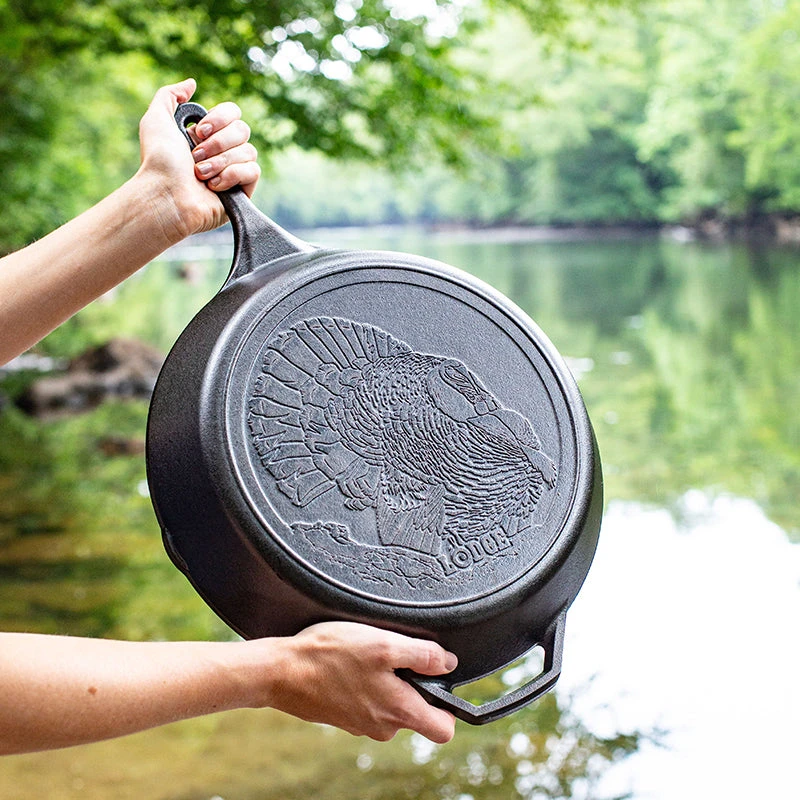 Lodge Cast Iron Lodge Wildlife Series™ 13.25 Inch Cast Iron Turkey Skillet Lodge Cast Iron Lodge Wildlife Series™ 13.25 Inch Cast Iron Turkey Skillet